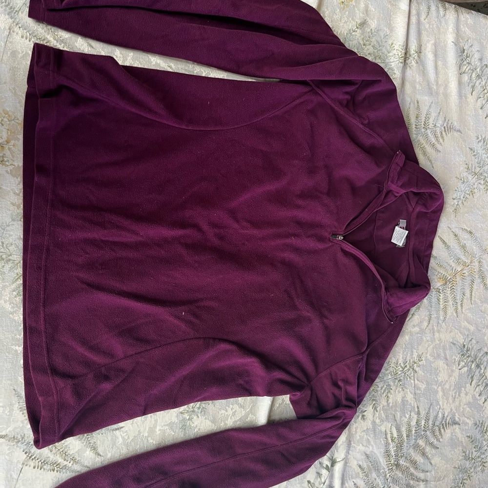 Women's Purple Quarter-Zip Midlayer Ski/Snow Warm Jacket